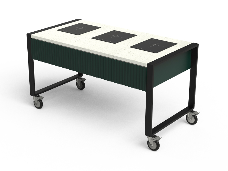 Cooking Station with Three Induction Units