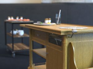 Wooden Flambe Trolley